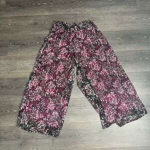 Wide Leg Lined Sheer Floral Palazzo‎ Pants Approx Medium Cottagecore Whimsigoth
